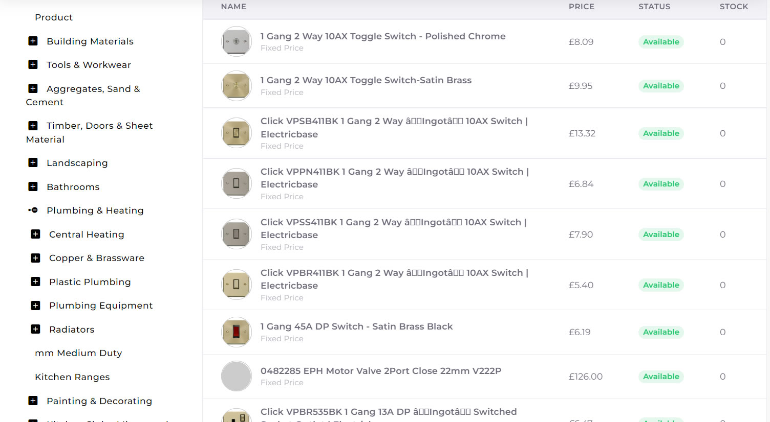 live product pricing