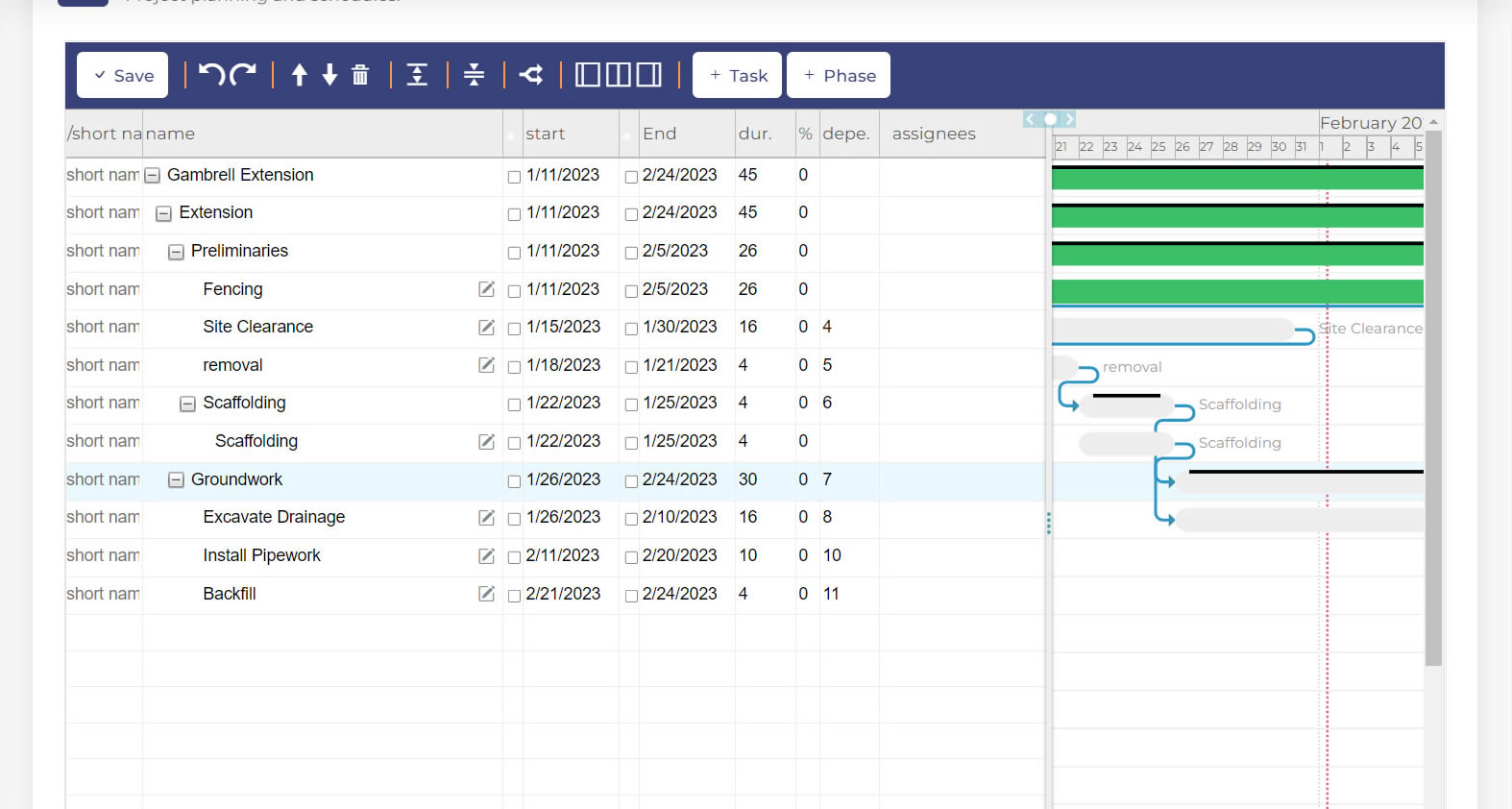Gantt Chart Details